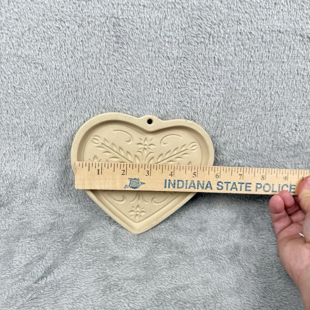Vintage Pampered Chef Anniversary Heart Stoneware Cookie Mold Cottagecore 2000